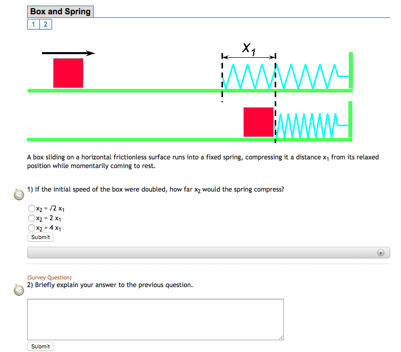 Solved Box and Spring A box sliding on a horizontal