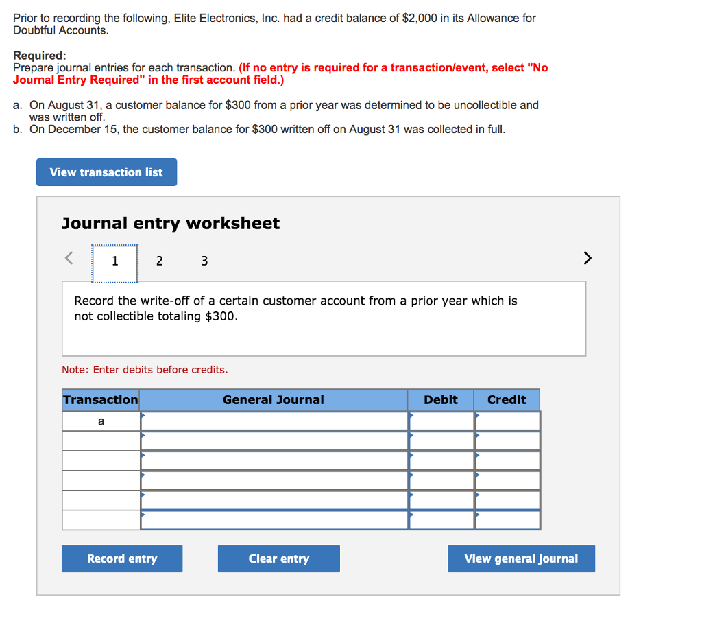 Solved Prior to recording the following, Elite Electronics,