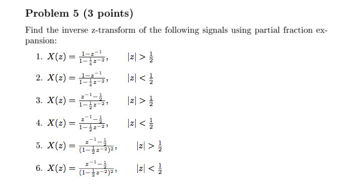 Solved Problem 5 3 Points Find The Inverse Z Transform Of 5392