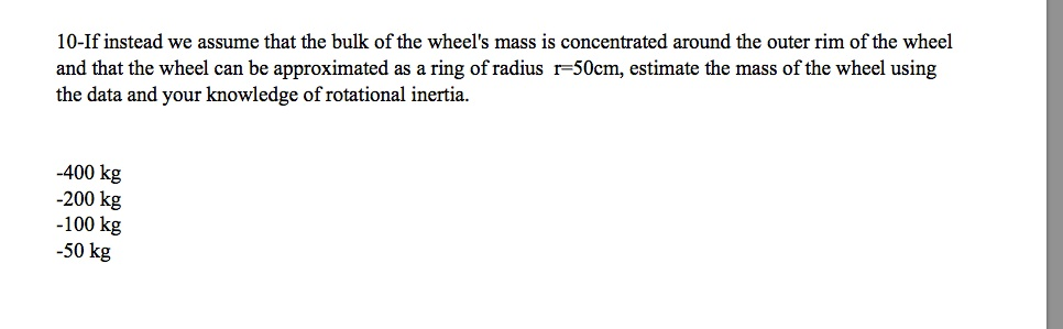 8- The rotational dynamics of a wheel with r=50 cm is | Chegg.com