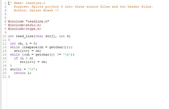 Solved Modify the C program from project 9(which split | Chegg.com