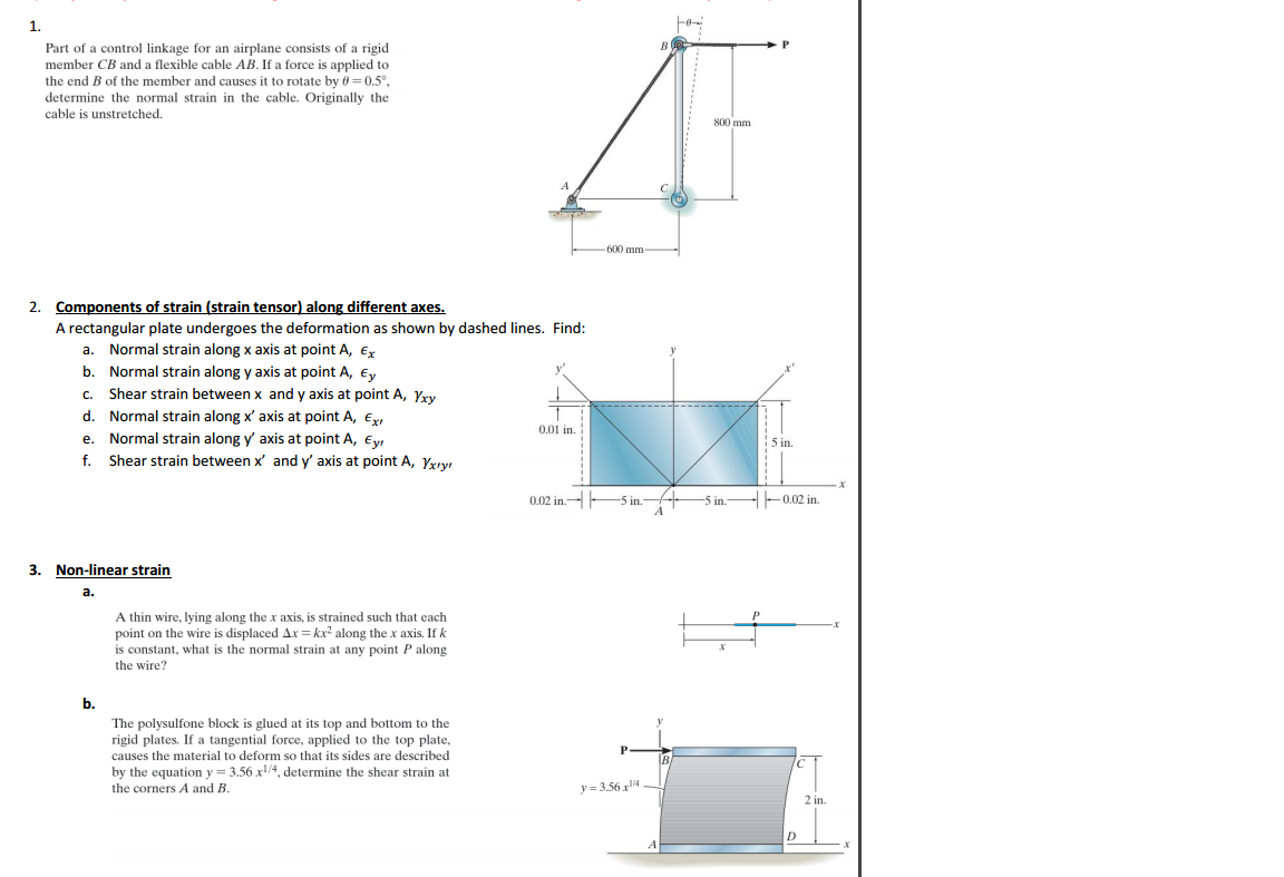Solved Part of a control linkage for an airplane consists of