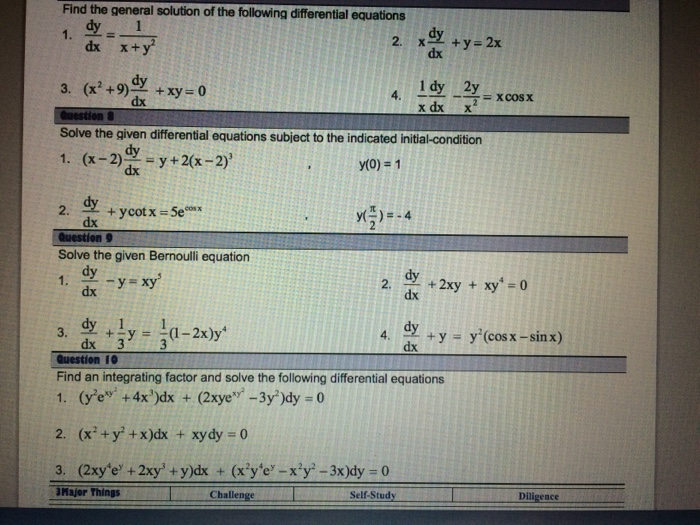 Find The General Solution Of The Following Chegg
