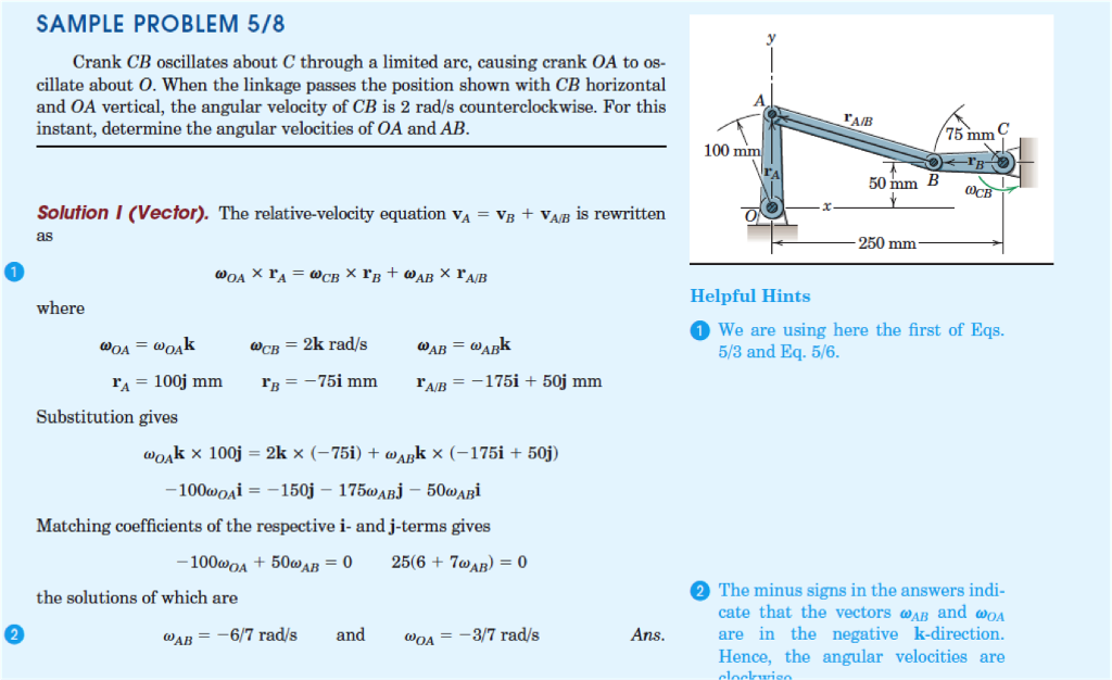 Solved SAMPLE PROBLEM 5/8 Crank CB Oscillates About C | Chegg.com