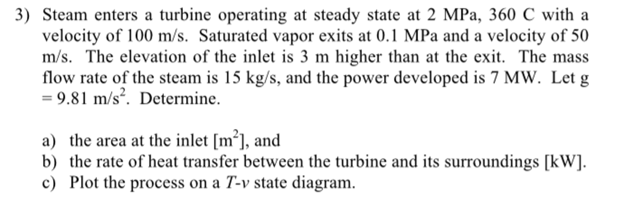 Steam enters a turbine operating at steady state at 2 | Chegg.com