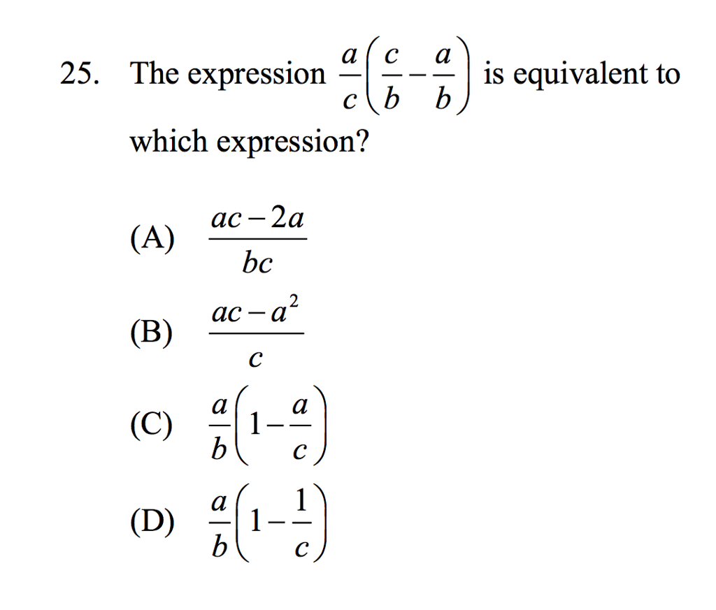 Ac Expression Example Solved a C a 25. The expression is equivalent to which | Chegg.com