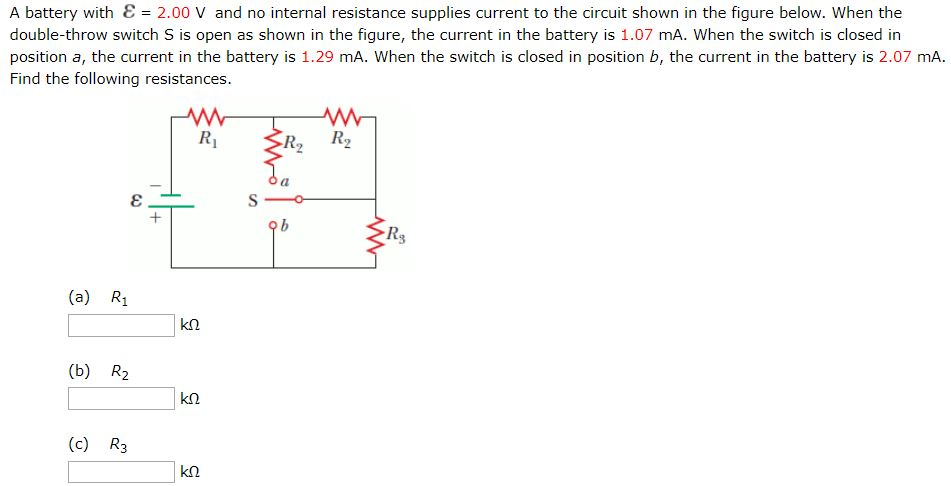 Solved A battery with ? = 2.00 and no internal resistance | Chegg.com