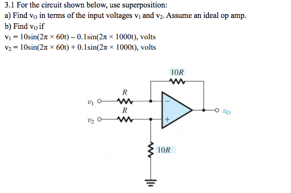 Solved 3.1 For The Circuit Shown Below, Use Superposition: 