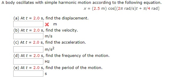 Solved A body oscillates with simple harmonic motion | Chegg.com