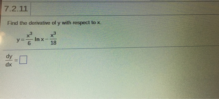Solved Find the derivative of y with respect to x. y = | Chegg.com