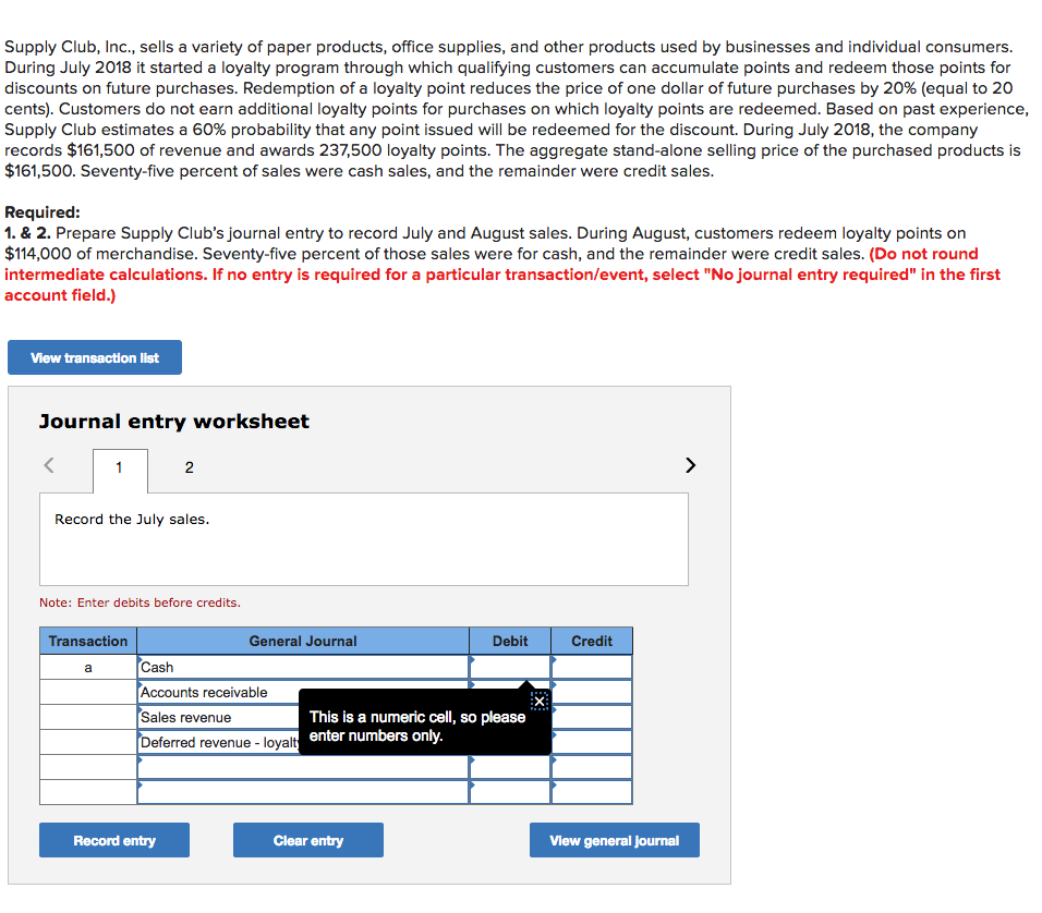 Solved Supply Club, Inc., sells a variety of paper products,