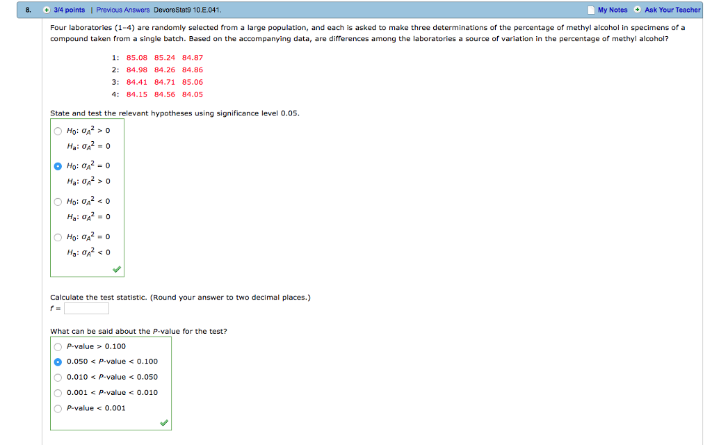 Solved 8. 3/4 points | Previous Answers DevoreStat9 10.E.041 | Chegg.com