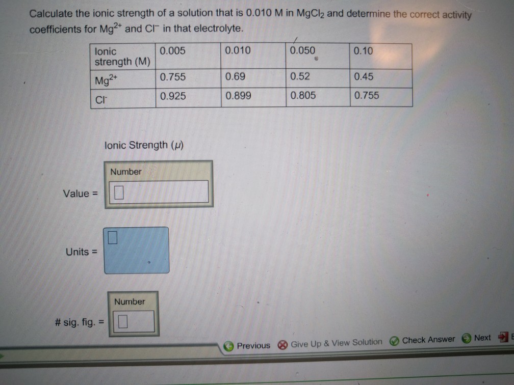 Solved Calculate the ionic strength of a solution that is