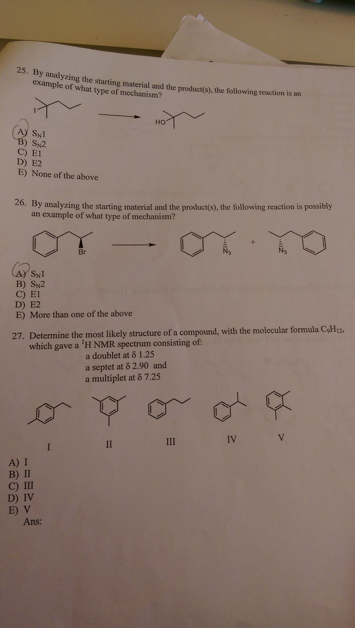 By analyzing the starting material and the