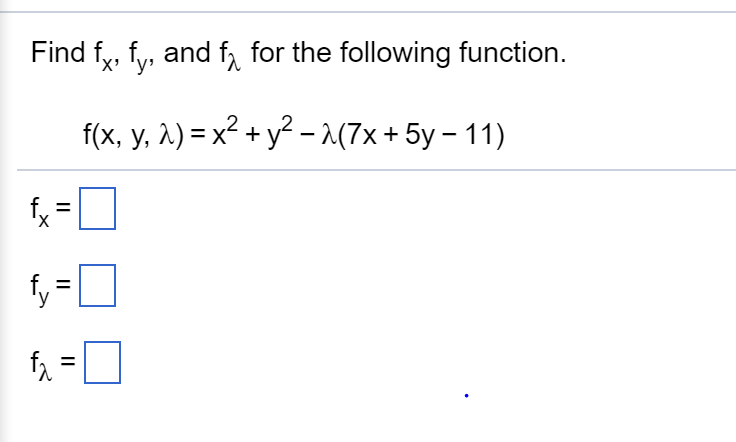 Solved Find fx, fy, and f? for the following function. f(x, | Chegg.com