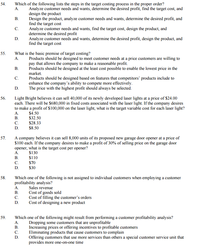 Solved 54. Which of the following lists the steps in the | Chegg.com