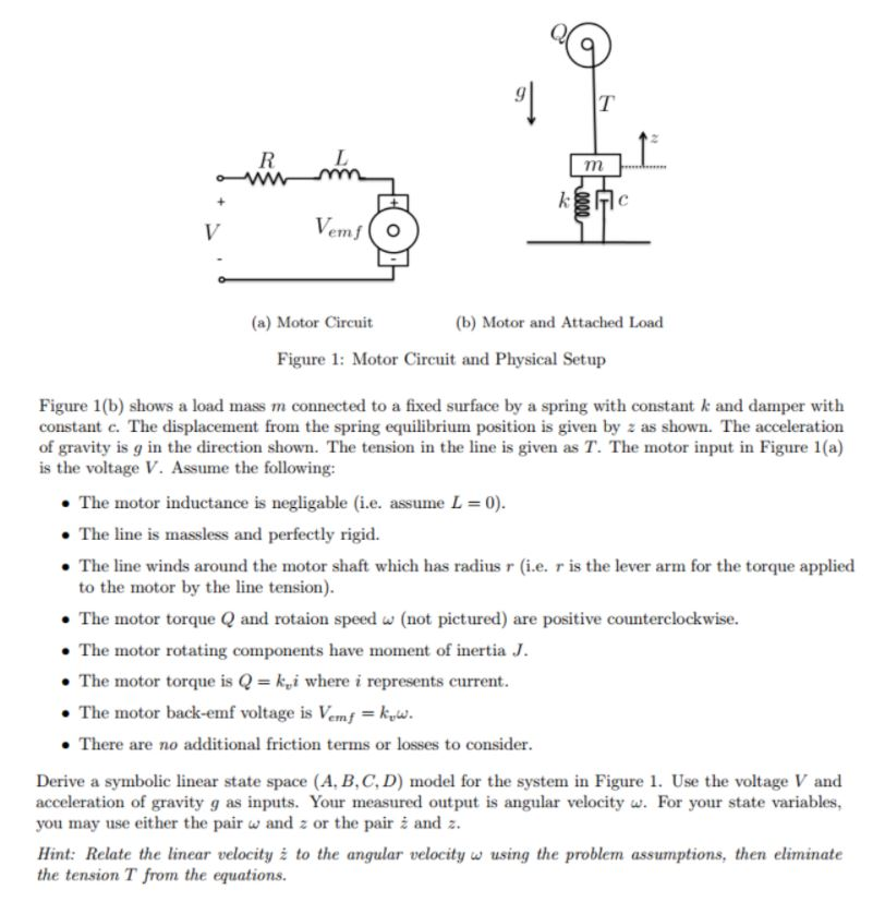 Solved (a) Motor Circuit (b) Motor and Attached Load Figure | Chegg.com