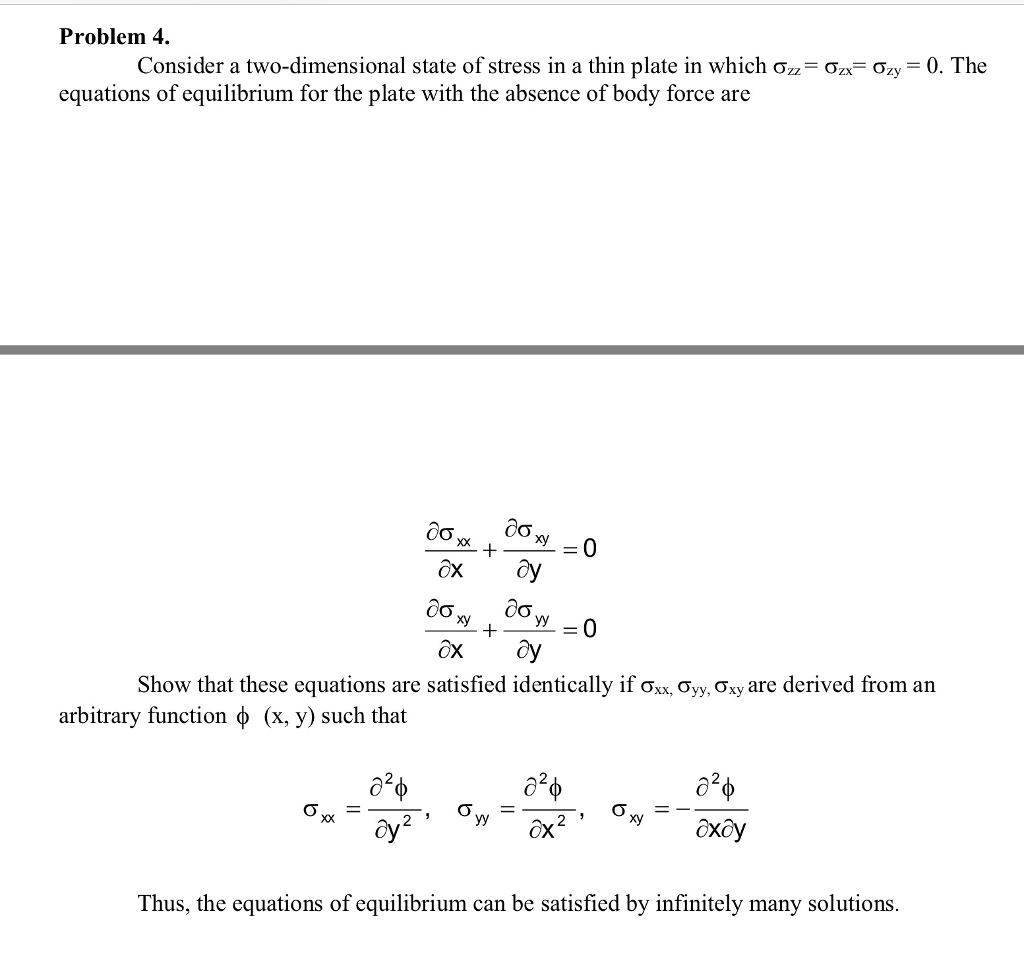 Solved Problem 4 Consider a two-dimensional state of stress | Chegg.com