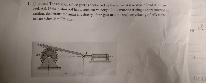 Solved 1. (5 points) The rotation of the gear is controlled | Chegg.com