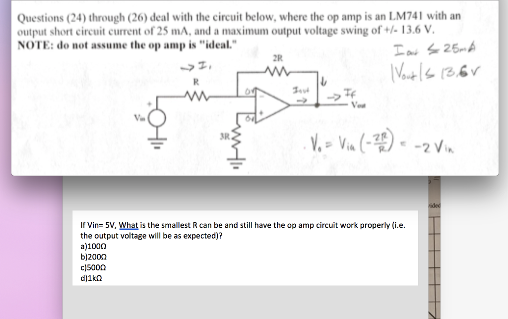 Solved Questions (24) through (26) deal with the circuit
