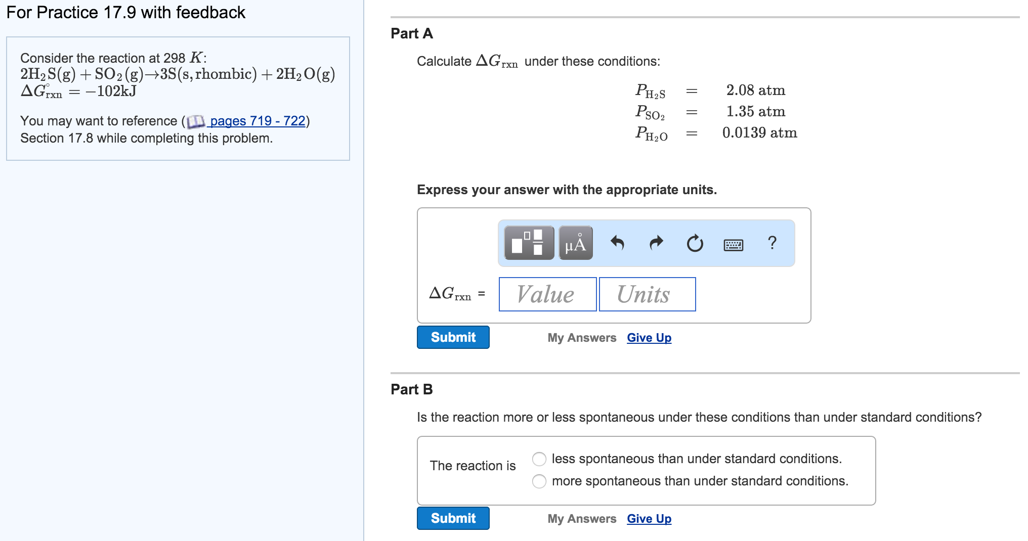 Solved Calculate Delta G_rxn under these conditions: | Chegg.com