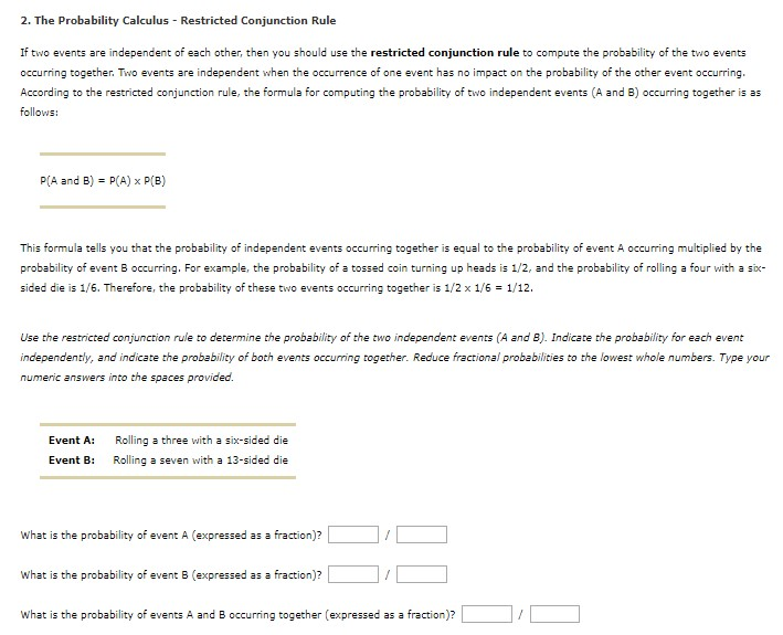 Solved 2. The Probability Calculus Restricted Conjunction | Chegg.com