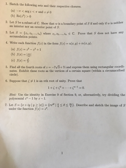 Solved Sketch the following sets and their respective | Chegg.com