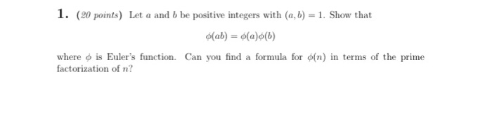 Solved Let a and b be positive integers with (a, b) = 1. | Chegg.com