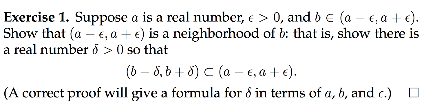 Solved Exercise 1. Suppose a is a real number, E > 0, and b | Chegg.com