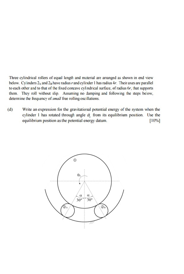 Solved Three cylindrical rollers of equal length and | Chegg.com