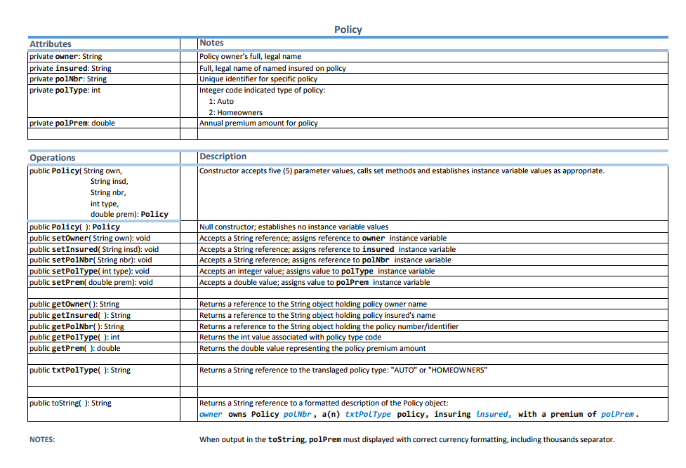 Solved Expected Output PA01 List of Policy Objects in Array