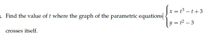 Solved Find the value of t where the graph of the parametric | Chegg.com