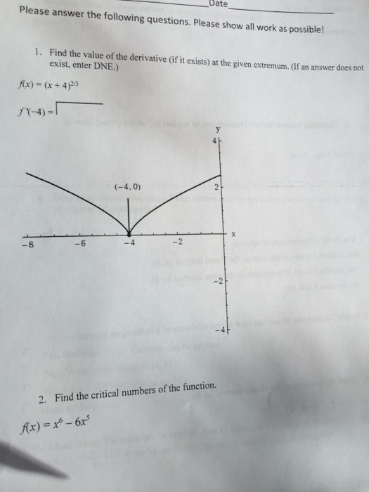 Solved Find The Value Of The Derivative (if It Exists) At 