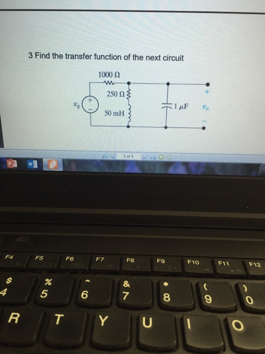Solved Find the transfer function of the next circuit | Chegg.com