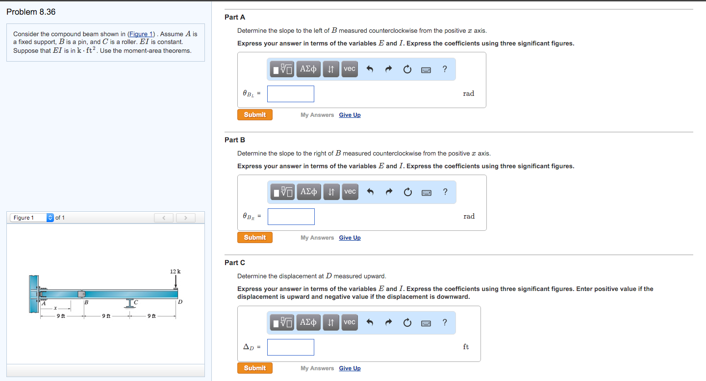 Solved Problem 8.36 Part A Consider the compound beam shown | Chegg.com