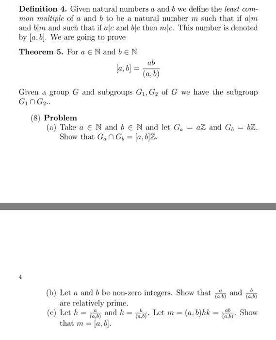 Solved Given Natural Numbers A And B We Define The Least | Chegg.com