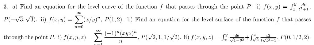 Level Curve Equation