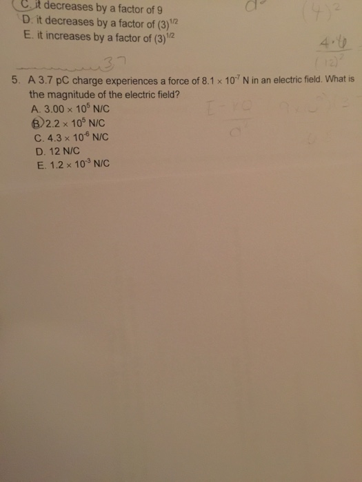 Solved A 3.7 pC charge experiences a force of 8.1 times
