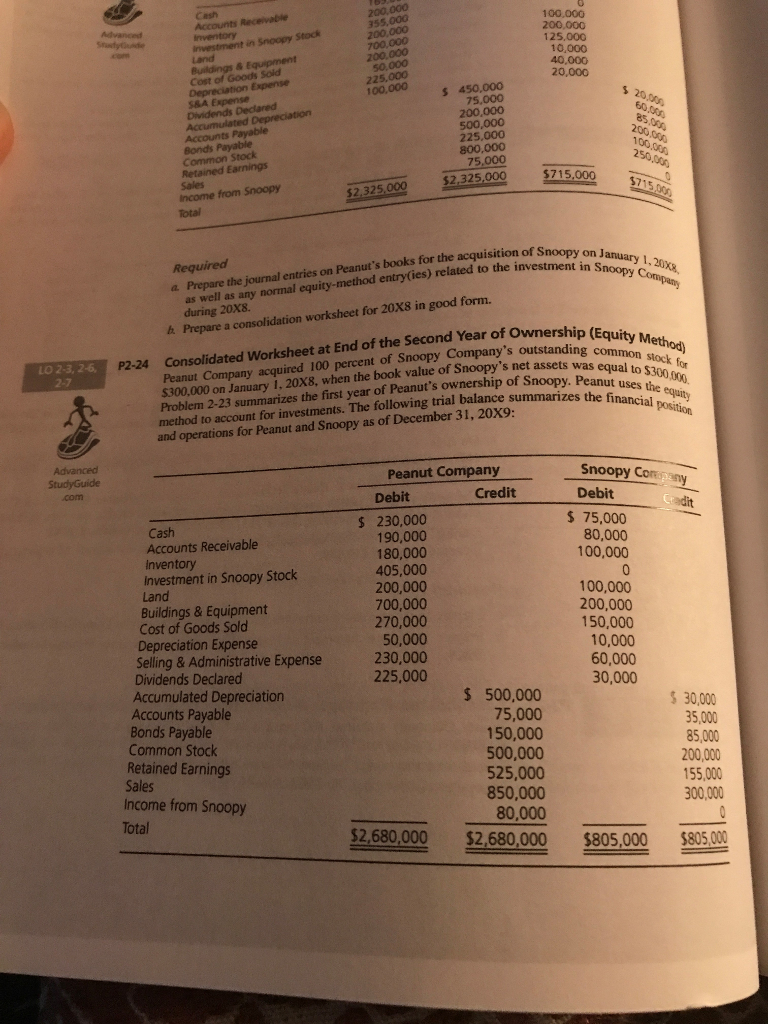 Solved Consolidated Worksheet At End Of The Second Year Of Chegg