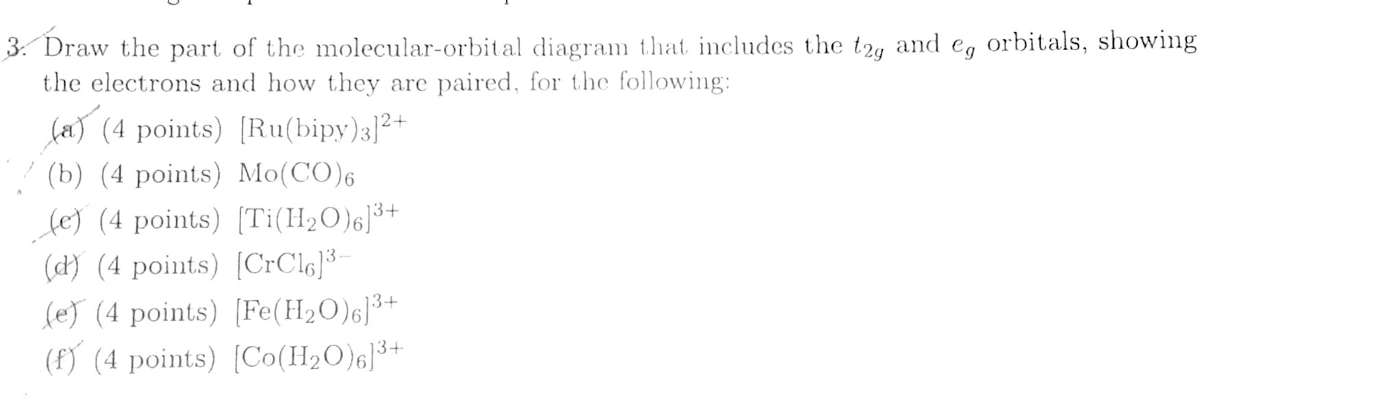 Solved 3. Draw the part of the molecular-orbital diagram | Chegg.com