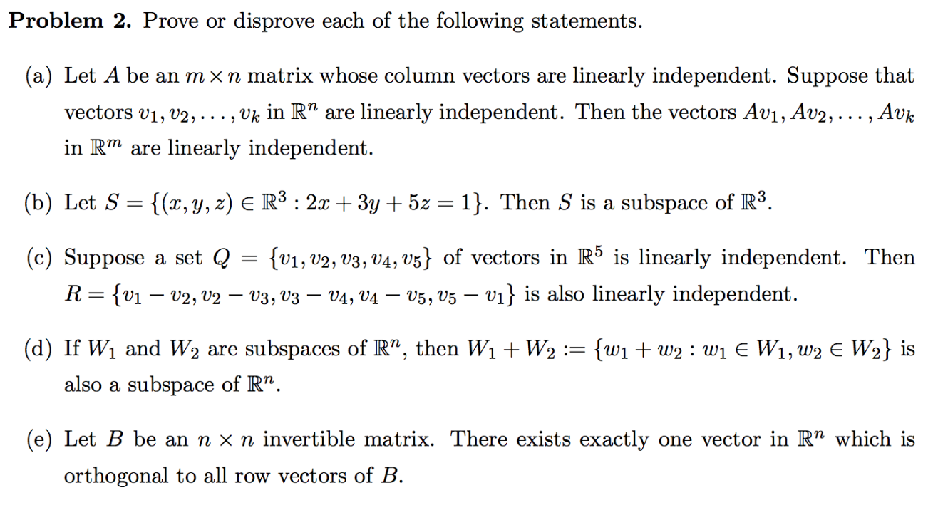 Solved Prove Or Disprove Each Of The Following Statements. | Chegg.com