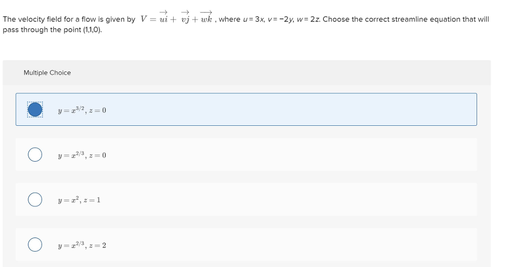 Solved The velocity field for a flow is given by V = ui + vj | Chegg.com