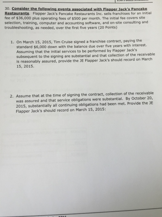 Solved Flapper Jack's Pancake Restaurants Inc. sells