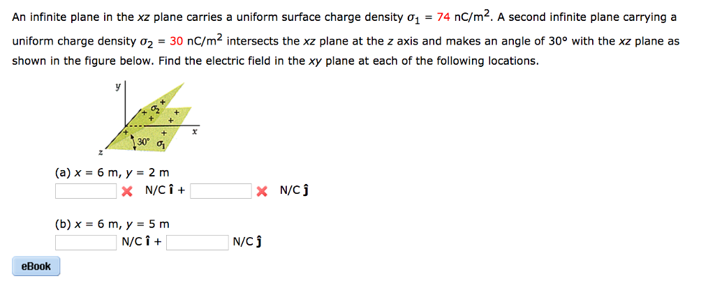 solved-an-infinite-plane-in-the-xz-plane-carries-a-uniform-chegg