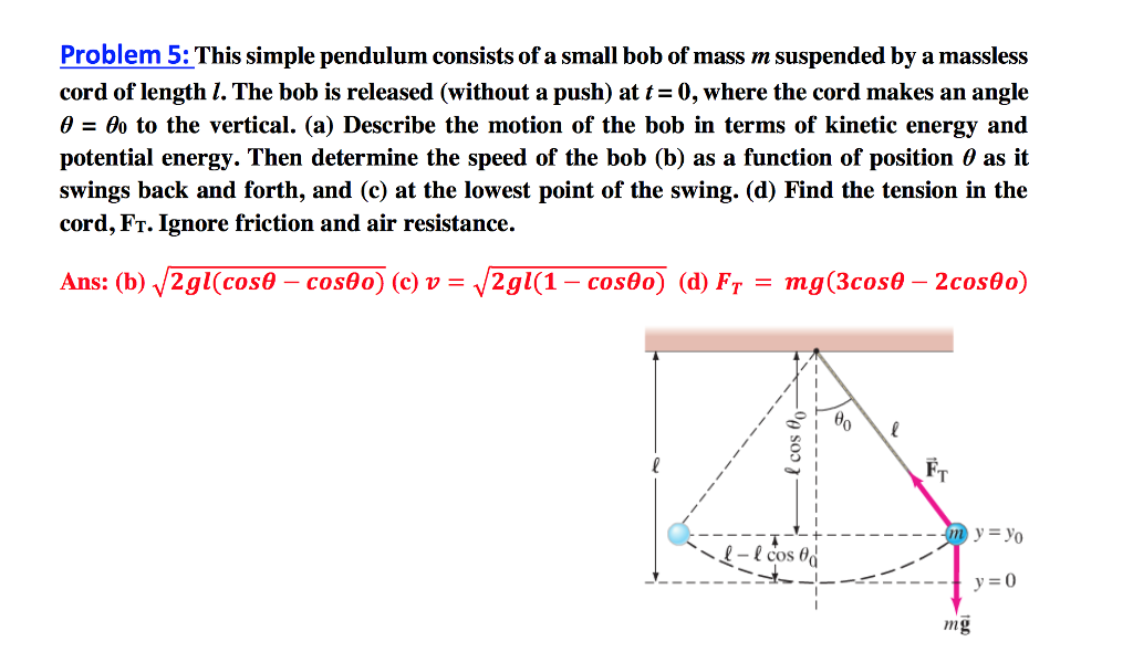 Solved Problem 5: This Simple Pendulum Consists Of A Small | Chegg.com