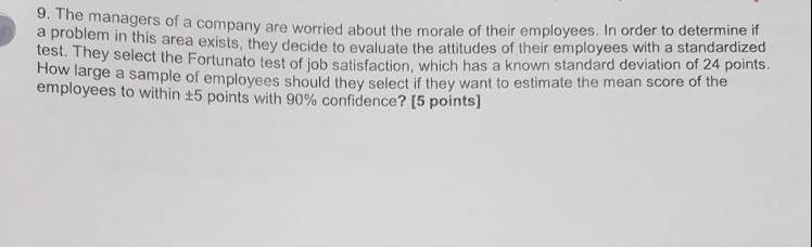 Solved 9. The managers a problem in this test. They select | Chegg.com