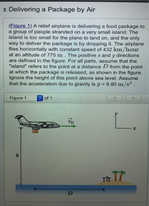 Solved ± Delivering a Package by Air (Figure 1) A relief | Chegg.com