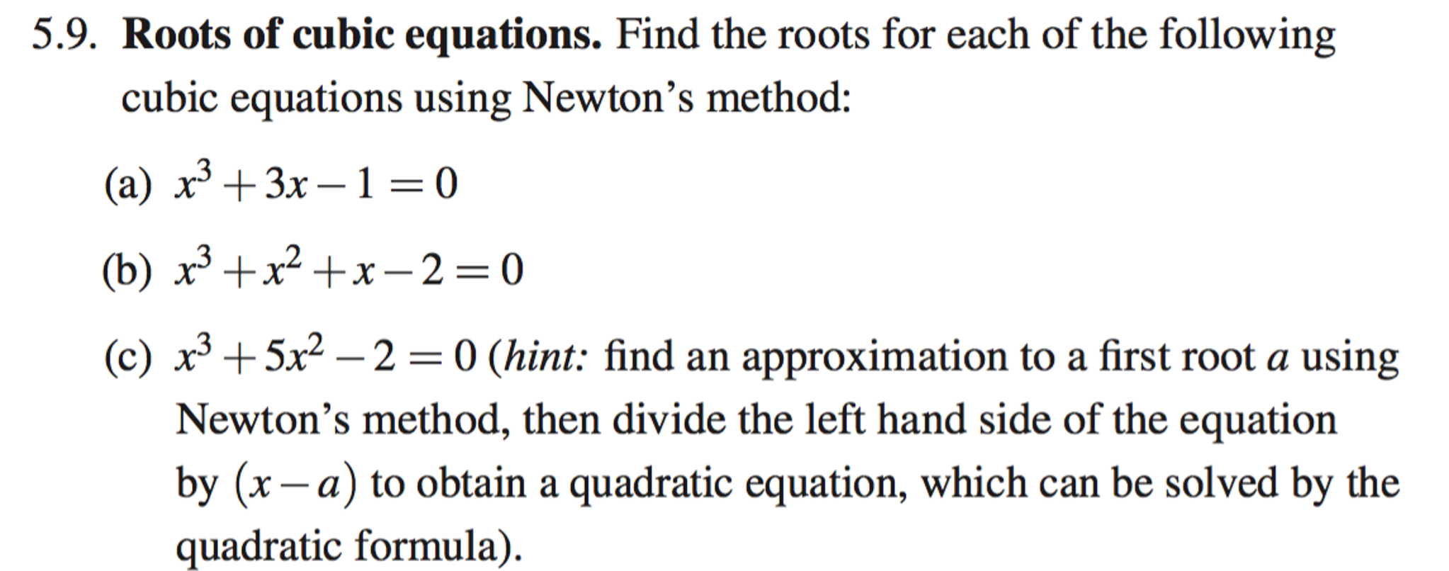 finding roots of cubic equations