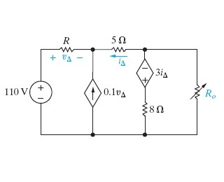 Solved The variable resistor (Ro) in the circuit in (Figure | Chegg.com