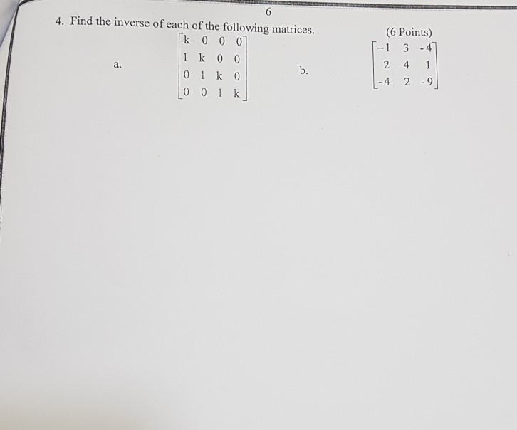 Solved 4. Find The Inverse Of Each Of The Following | Chegg.com